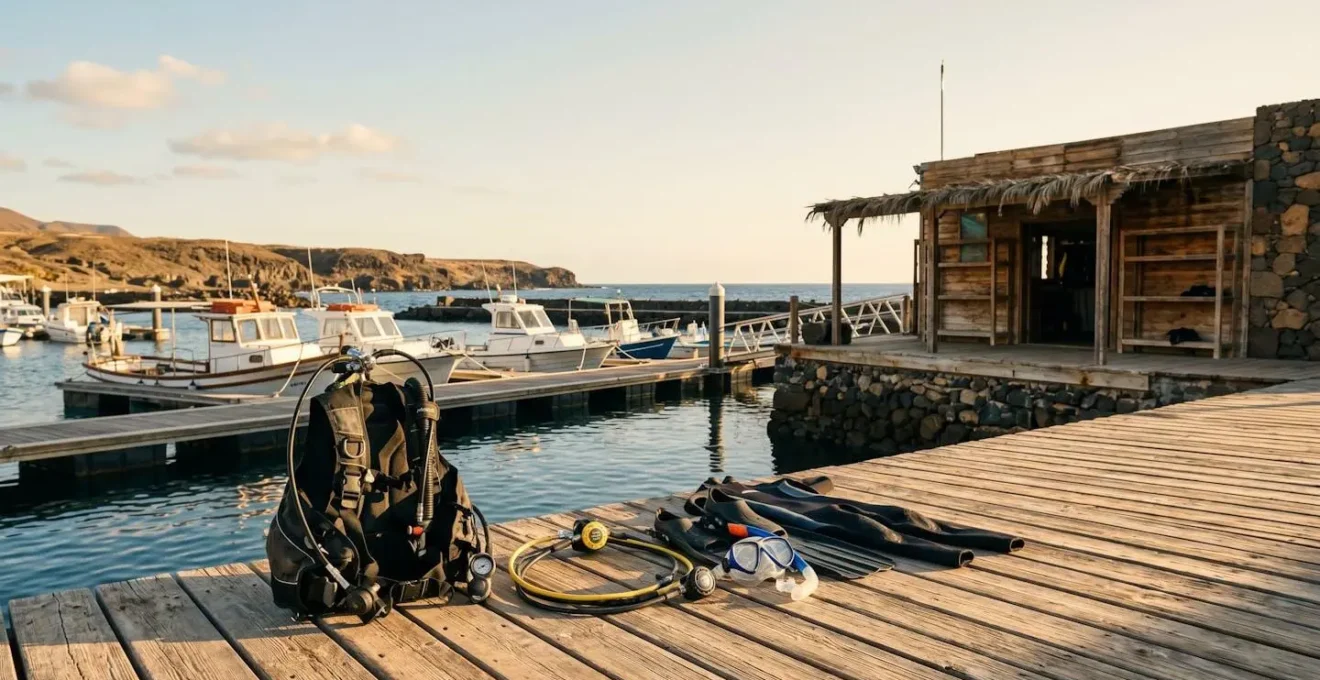 Professional dive center evaluation showing critical decision points for selecting safe diving services